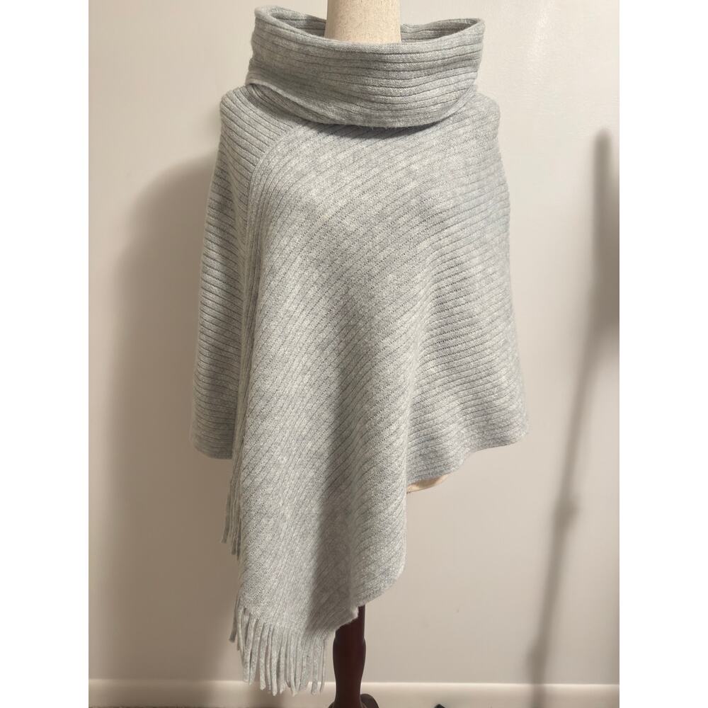 Chicos O/S Shawl‎ Poncho Cowl Knit Gray Women's